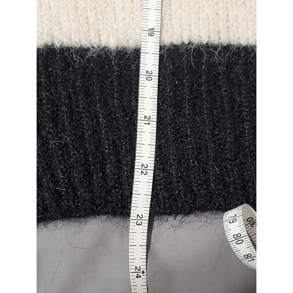 Express Women’s Black & White Striped Sweater Size M | Cozy Knit Pullover - Picture 9 of 11